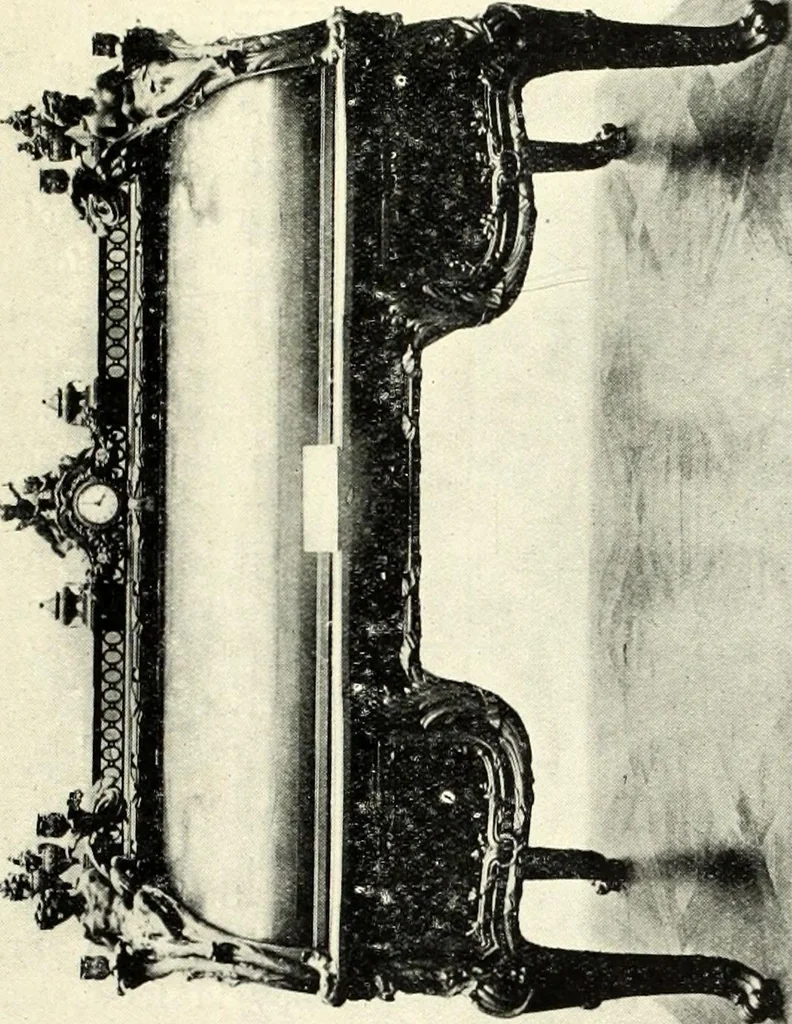 An illustration from An historical guide to French interiors, furniture, decoration, woodwork, & allied arts during the last half of the seventeenth century, the whole of the eighteenth century, and the earlier part of the nineteenth, 1900, leaf 249