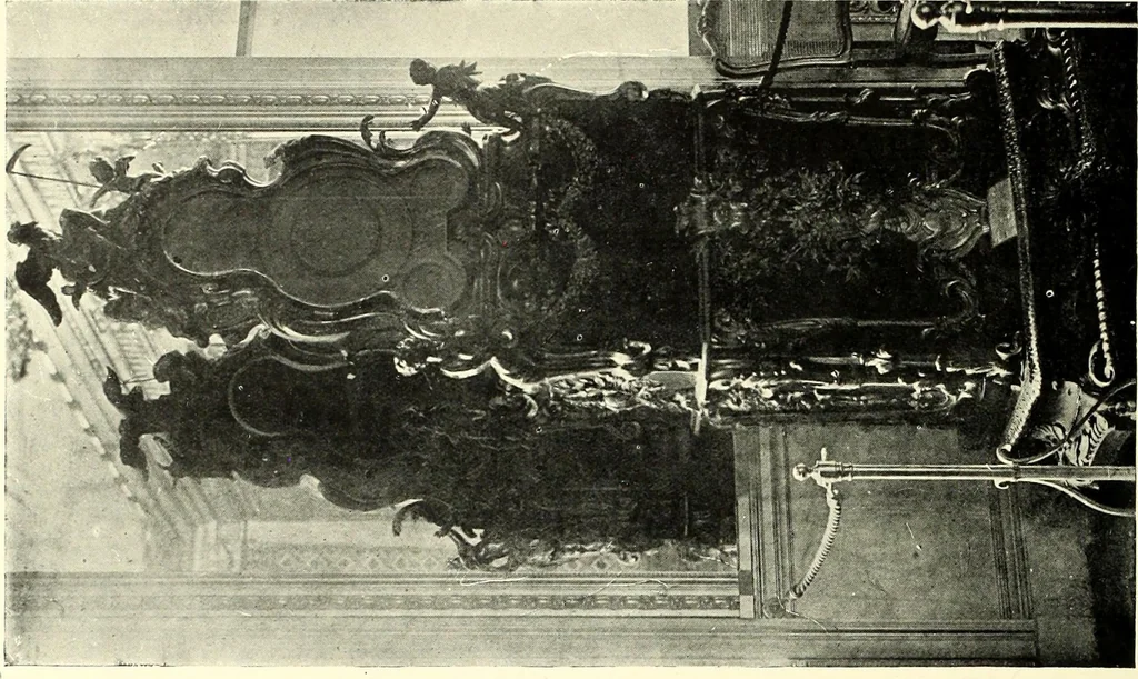 An illustration from An historical guide to French interiors, furniture, decoration, woodwork, & allied arts during the last half of the seventeenth century, the whole of the eighteenth century, and the earlier part of the nineteenth, 1900, leaf 252