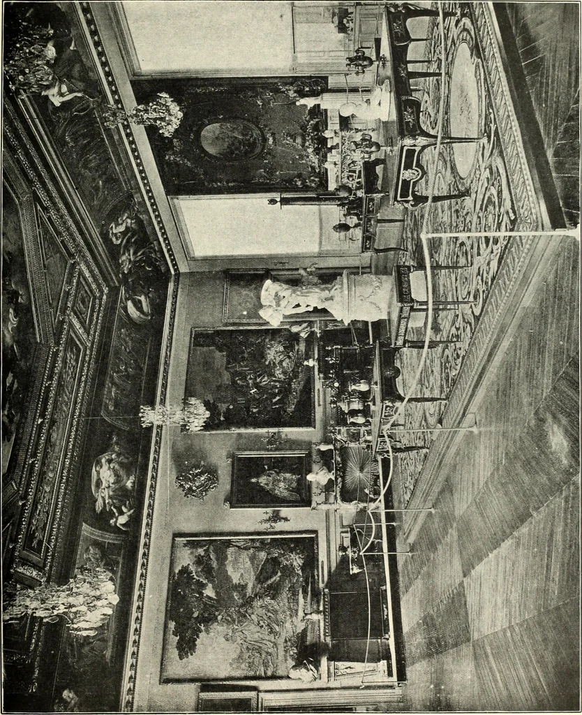 An illustration from An historical guide to French interiors, furniture, decoration, woodwork, & allied arts during the last half of the seventeenth century, the whole of the eighteenth century, and the earlier part of the nineteenth, 1900, leaf 255