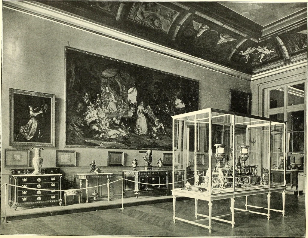 An illustration from An historical guide to French interiors, furniture, decoration, woodwork, & allied arts during the last half of the seventeenth century, the whole of the eighteenth century, and the earlier part of the nineteenth, 1900, leaf 262