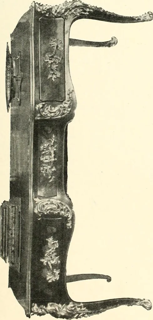 An illustration from An historical guide to French interiors, furniture, decoration, woodwork, & allied arts during the last half of the seventeenth century, the whole of the eighteenth century, and the earlier part of the nineteenth, 1900, leaf 265