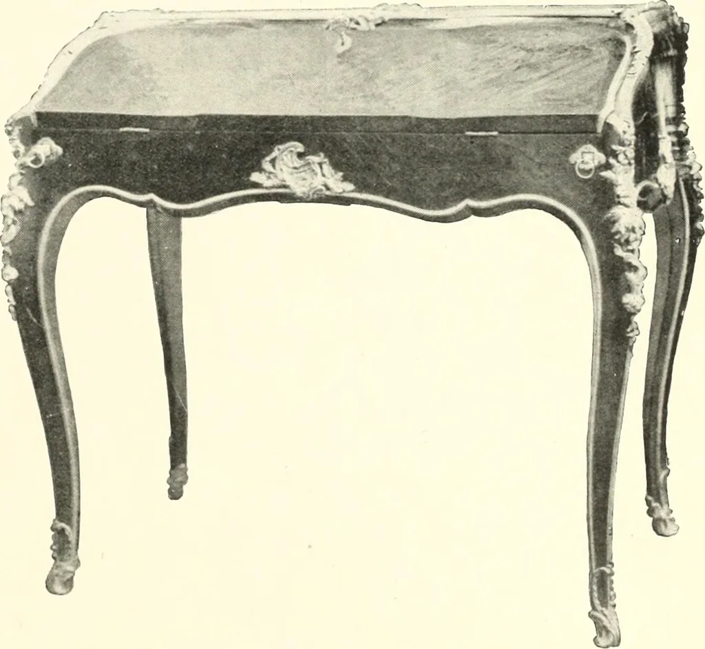 An illustration from An historical guide to French interiors, furniture, decoration, woodwork, & allied arts during the last half of the seventeenth century, the whole of the eighteenth century, and the earlier part of the nineteenth, 1900, leaf 267