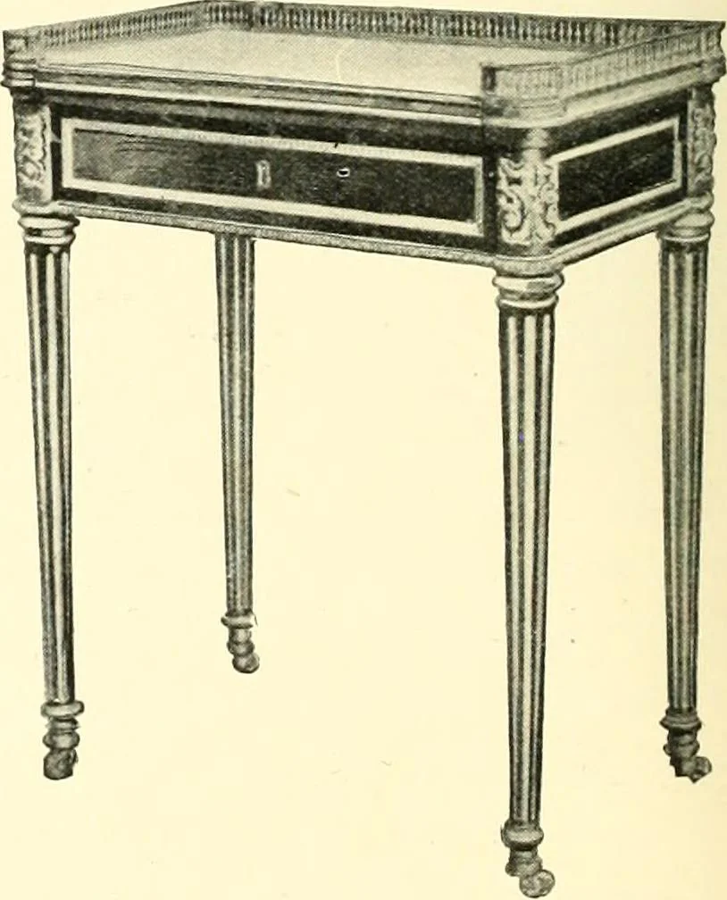 An illustration from An historical guide to French interiors, furniture, decoration, woodwork, & allied arts during the last half of the seventeenth century, the whole of the eighteenth century, and the earlier part of the nineteenth, 1900, leaf 268