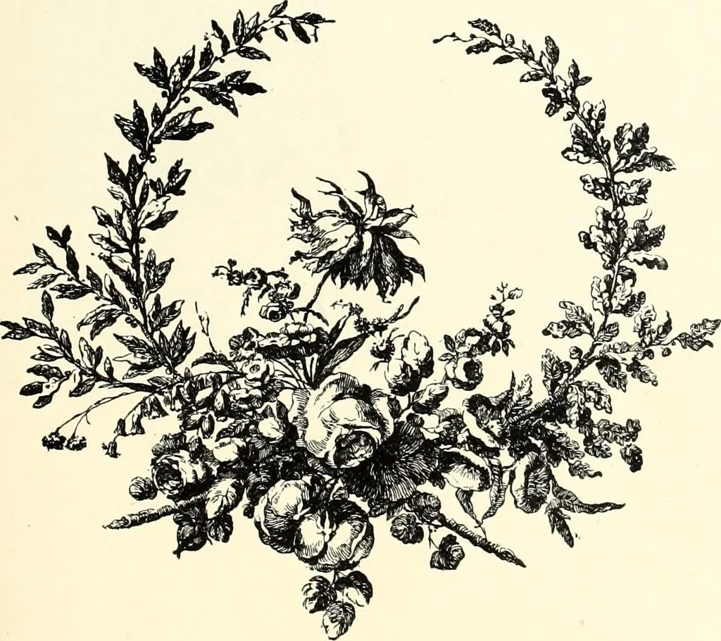An illustration from An historical guide to French interiors, furniture, decoration, woodwork, & allied arts during the last half of the seventeenth century, the whole of the eighteenth century, and the earlier part of the nineteenth, 1900, leaf 275