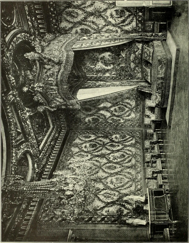 An illustration from An historical guide to French interiors, furniture, decoration, woodwork, & allied arts during the last half of the seventeenth century, the whole of the eighteenth century, and the earlier part of the nineteenth, 1900, leaf 280