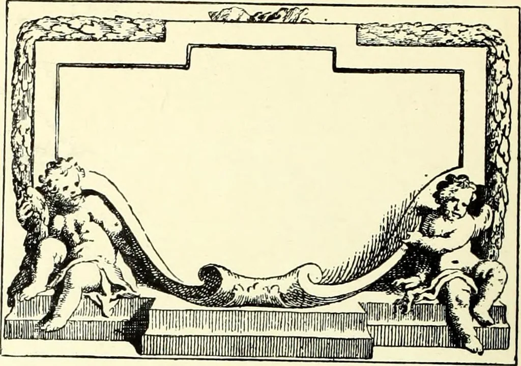 An illustration from An historical guide to French interiors, furniture, decoration, woodwork, & allied arts during the last half of the seventeenth century, the whole of the eighteenth century, and the earlier part of the nineteenth, 1900, leaf 284