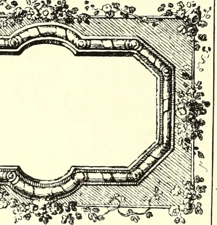 An illustration from An historical guide to French interiors, furniture, decoration, woodwork, & allied arts during the last half of the seventeenth century, the whole of the eighteenth century, and the earlier part of the nineteenth, 1900, leaf 284