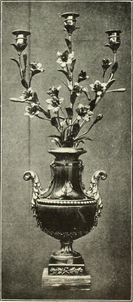 An illustration from An historical guide to French interiors, furniture, decoration, woodwork, & allied arts during the last half of the seventeenth century, the whole of the eighteenth century, and the earlier part of the nineteenth, 1900, leaf 287