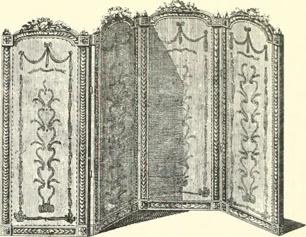 An illustration from An historical guide to French interiors, furniture, decoration, woodwork, & allied arts during the last half of the seventeenth century, the whole of the eighteenth century, and the earlier part of the nineteenth, 1900, leaf 293