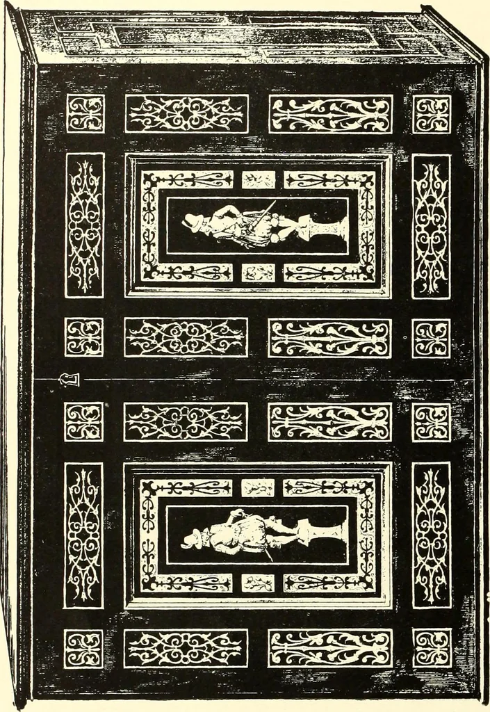 An illustration from An historical guide to French interiors, furniture, decoration, woodwork, & allied arts during the last half of the seventeenth century, the whole of the eighteenth century, and the earlier part of the nineteenth, 1900, leaf 30