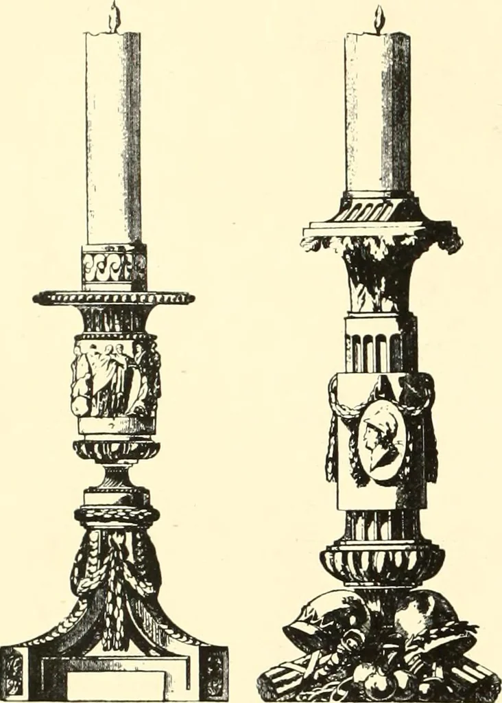 An illustration from An historical guide to French interiors, furniture, decoration, woodwork, & allied arts during the last half of the seventeenth century, the whole of the eighteenth century, and the earlier part of the nineteenth, 1900, leaf 302