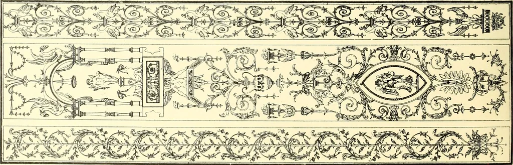 An illustration from An historical guide to French interiors, furniture, decoration, woodwork, & allied arts during the last half of the seventeenth century, the whole of the eighteenth century, and the earlier part of the nineteenth, 1900, leaf 304