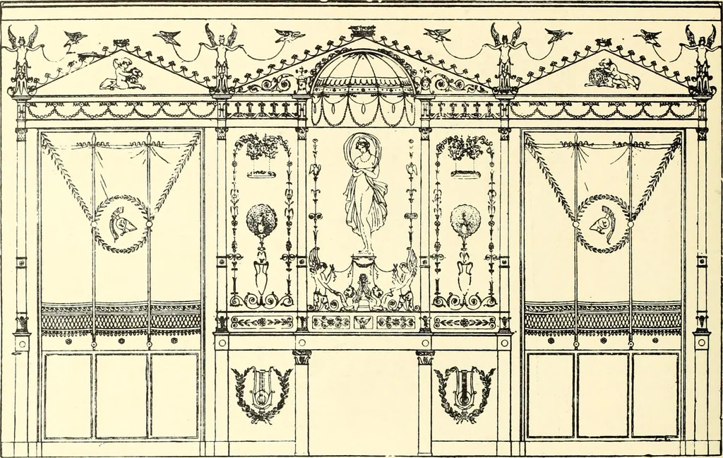 An illustration from An historical guide to French interiors, furniture, decoration, woodwork, & allied arts during the last half of the seventeenth century, the whole of the eighteenth century, and the earlier part of the nineteenth, 1900, leaf 310