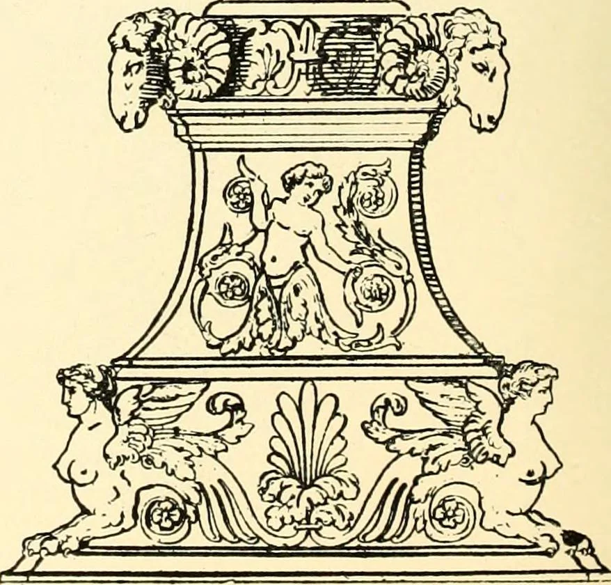 An illustration from An historical guide to French interiors, furniture, decoration, woodwork, & allied arts during the last half of the seventeenth century, the whole of the eighteenth century, and the earlier part of the nineteenth, 1900, leaf 312