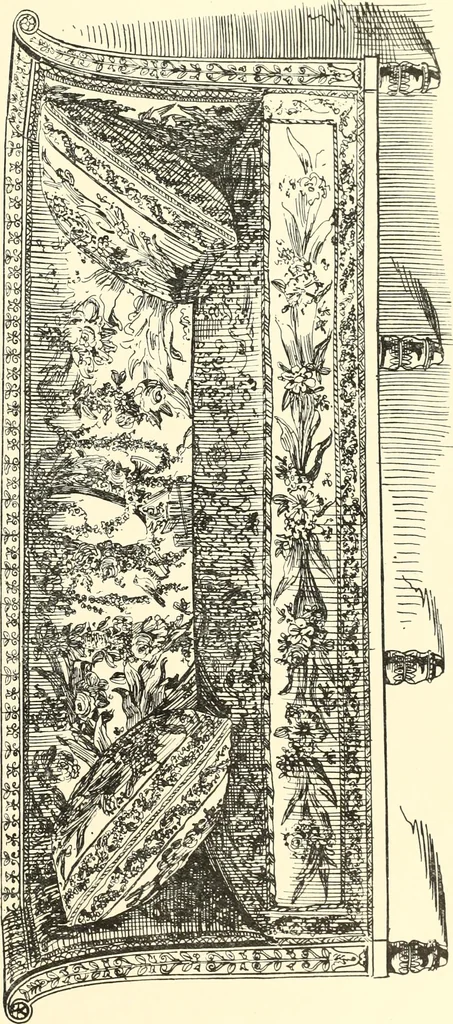 An illustration from An historical guide to French interiors, furniture, decoration, woodwork, & allied arts during the last half of the seventeenth century, the whole of the eighteenth century, and the earlier part of the nineteenth, 1900, leaf 313
