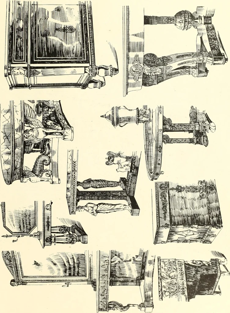 An illustration from An historical guide to French interiors, furniture, decoration, woodwork, & allied arts during the last half of the seventeenth century, the whole of the eighteenth century, and the earlier part of the nineteenth, 1900, leaf 315