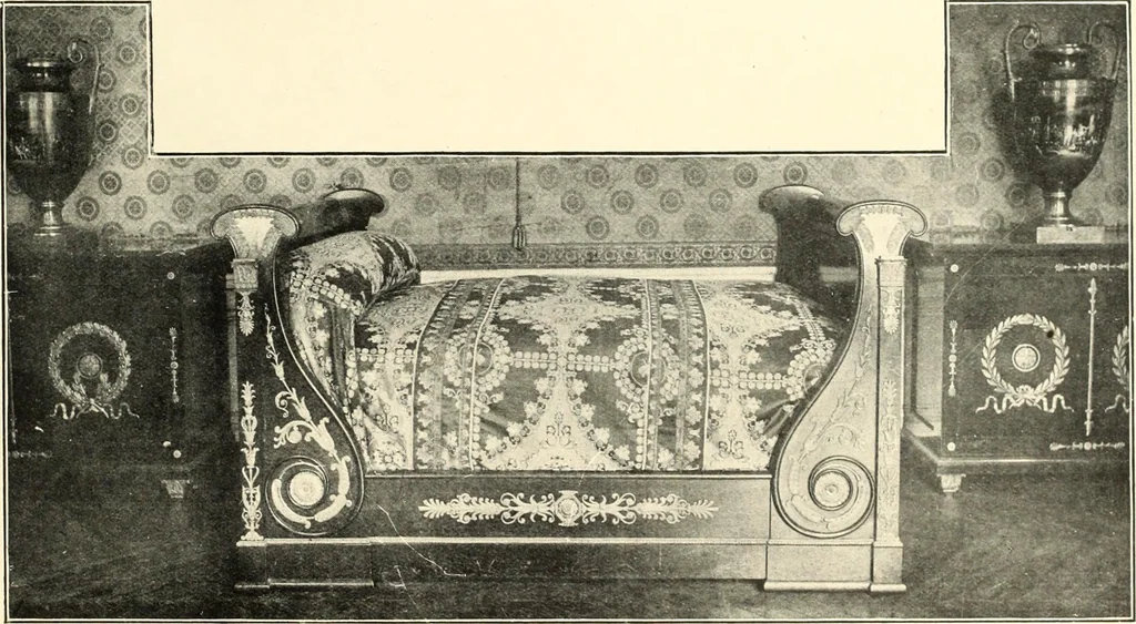 An illustration from An historical guide to French interiors, furniture, decoration, woodwork, & allied arts during the last half of the seventeenth century, the whole of the eighteenth century, and the earlier part of the nineteenth, 1900, leaf 317