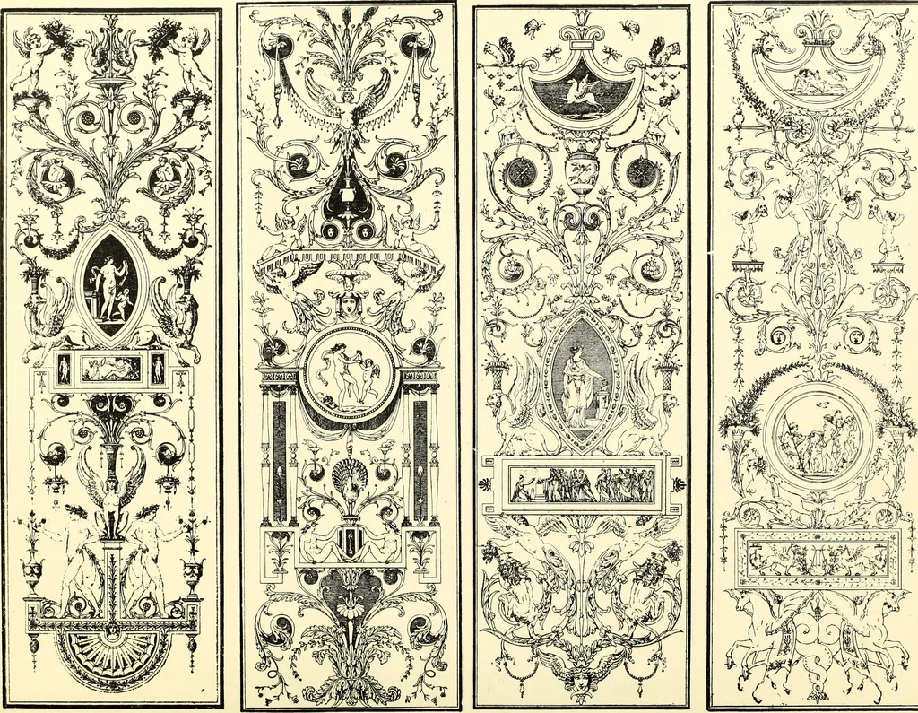 An illustration from An historical guide to French interiors, furniture, decoration, woodwork, & allied arts during the last half of the seventeenth century, the whole of the eighteenth century, and the earlier part of the nineteenth, 1900, leaf 318