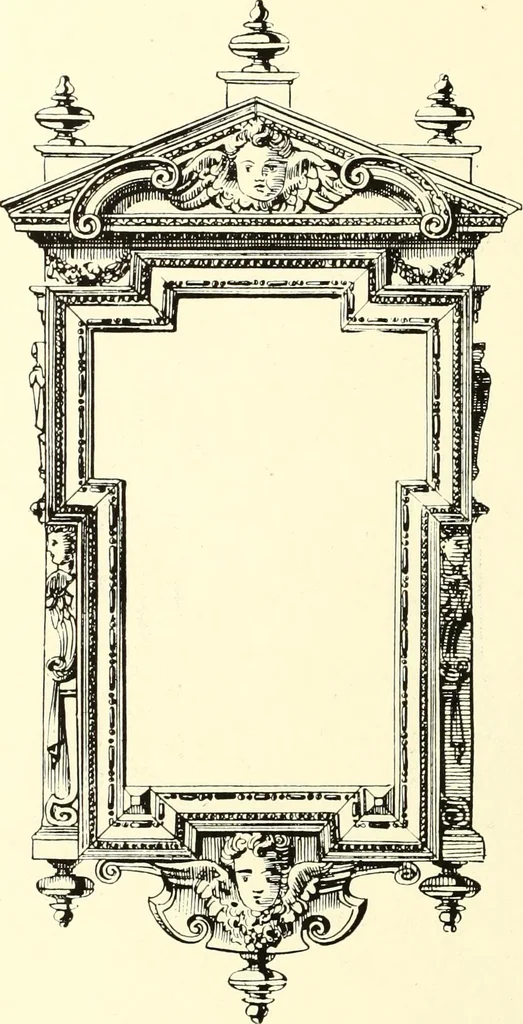 An illustration from An historical guide to French interiors, furniture, decoration, woodwork, & allied arts during the last half of the seventeenth century, the whole of the eighteenth century, and the earlier part of the nineteenth, 1900, leaf 32