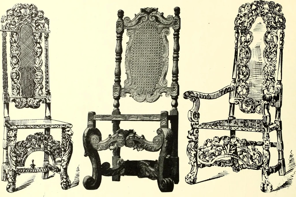 An illustration from An historical guide to French interiors, furniture, decoration, woodwork, & allied arts during the last half of the seventeenth century, the whole of the eighteenth century, and the earlier part of the nineteenth, 1900, leaf 36