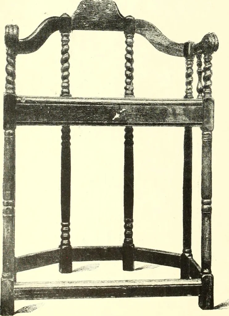An illustration from An historical guide to French interiors, furniture, decoration, woodwork, & allied arts during the last half of the seventeenth century, the whole of the eighteenth century, and the earlier part of the nineteenth, 1900, leaf 36