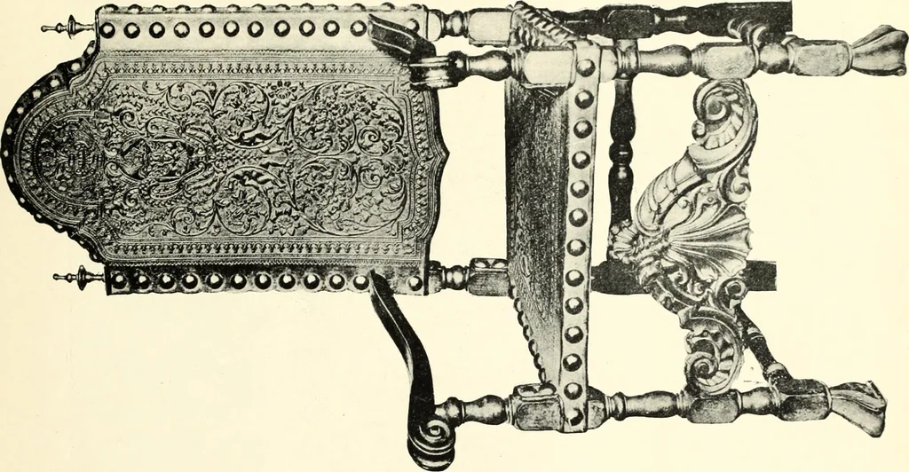 An illustration from An historical guide to French interiors, furniture, decoration, woodwork, & allied arts during the last half of the seventeenth century, the whole of the eighteenth century, and the earlier part of the nineteenth, 1900, leaf 39