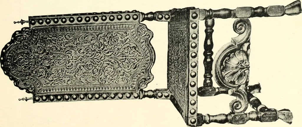 An illustration from An historical guide to French interiors, furniture, decoration, woodwork, & allied arts during the last half of the seventeenth century, the whole of the eighteenth century, and the earlier part of the nineteenth, 1900, leaf 39