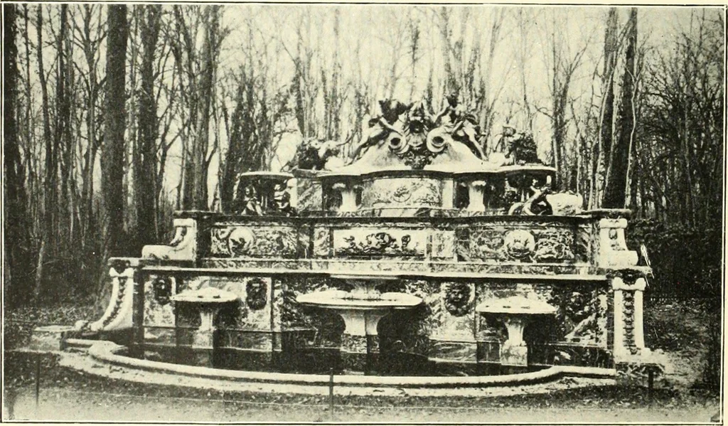 An illustration from An historical guide to French interiors, furniture, decoration, woodwork, & allied arts during the last half of the seventeenth century, the whole of the eighteenth century, and the earlier part of the nineteenth, 1900, leaf 42