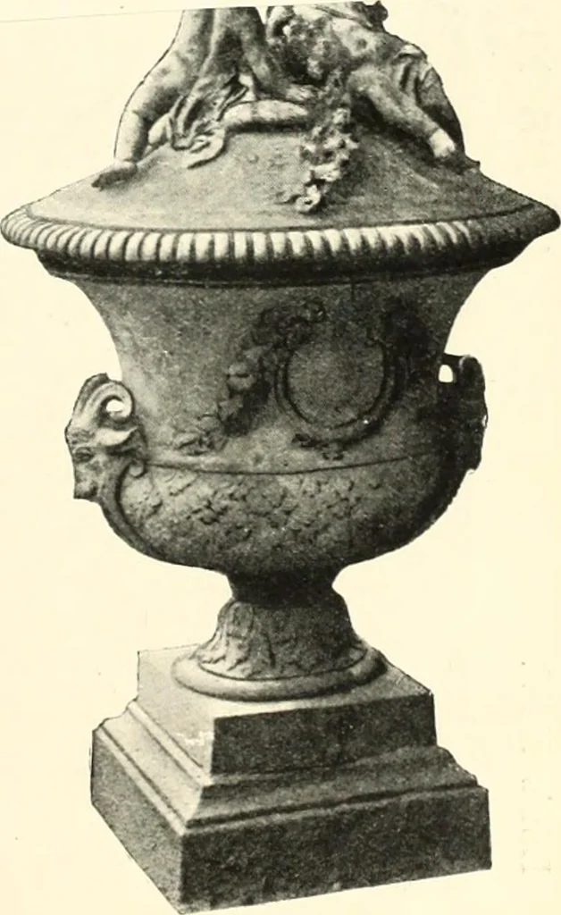 An illustration from An historical guide to French interiors, furniture, decoration, woodwork, & allied arts during the last half of the seventeenth century, the whole of the eighteenth century, and the earlier part of the nineteenth, 1900, leaf 43