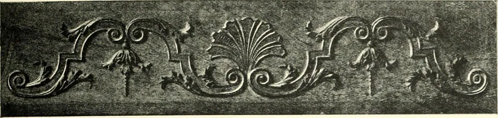 An illustration from An historical guide to French interiors, furniture, decoration, woodwork, & allied arts during the last half of the seventeenth century, the whole of the eighteenth century, and the earlier part of the nineteenth, 1900, leaf 45