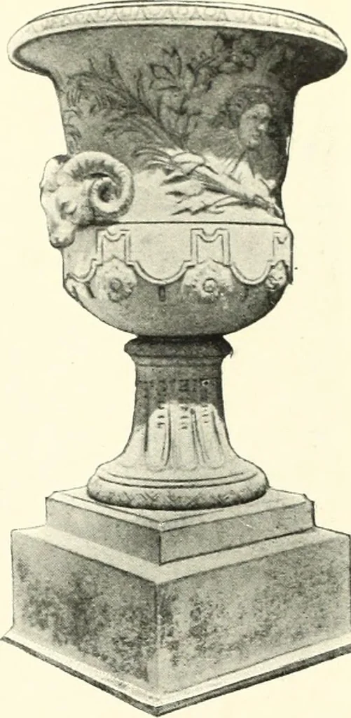 An illustration from An historical guide to French interiors, furniture, decoration, woodwork, & allied arts during the last half of the seventeenth century, the whole of the eighteenth century, and the earlier part of the nineteenth, 1900, leaf 45