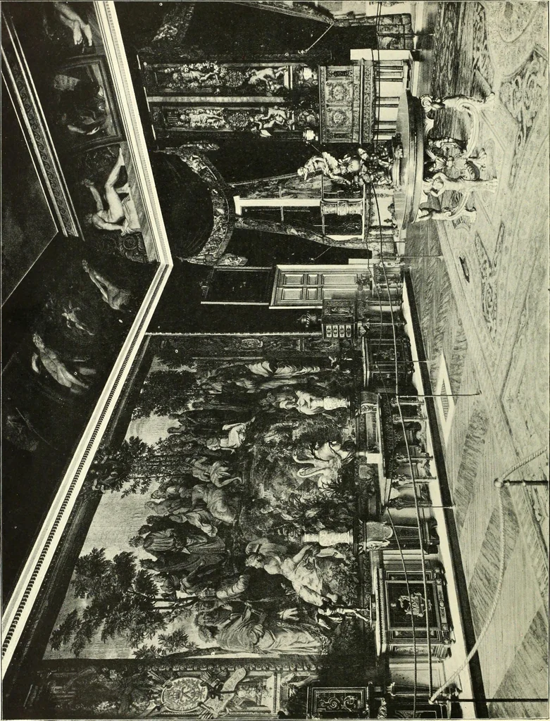 An illustration from An historical guide to French interiors, furniture, decoration, woodwork, & allied arts during the last half of the seventeenth century, the whole of the eighteenth century, and the earlier part of the nineteenth, 1900, leaf 46