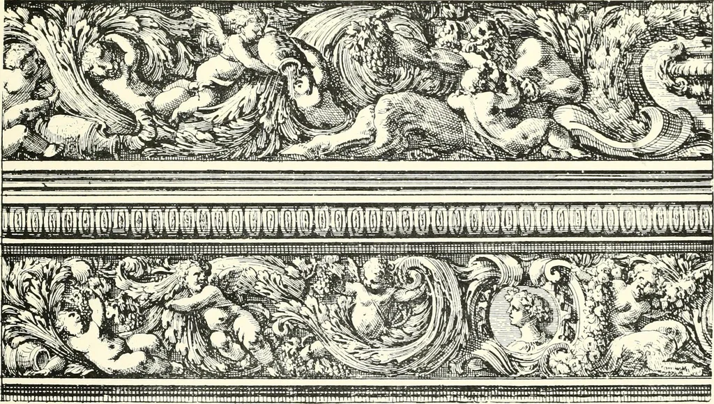 An illustration from An historical guide to French interiors, furniture, decoration, woodwork, & allied arts during the last half of the seventeenth century, the whole of the eighteenth century, and the earlier part of the nineteenth, 1900, leaf 51