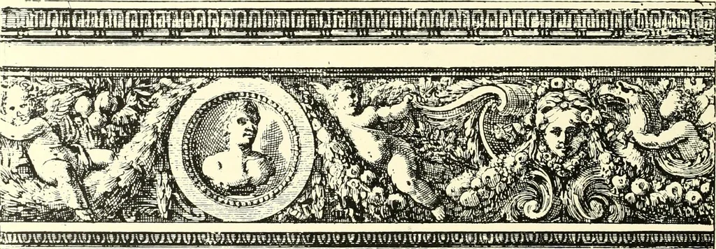 An illustration from An historical guide to French interiors, furniture, decoration, woodwork, & allied arts during the last half of the seventeenth century, the whole of the eighteenth century, and the earlier part of the nineteenth, 1900, leaf 52