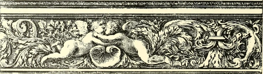 An illustration from An historical guide to French interiors, furniture, decoration, woodwork, & allied arts during the last half of the seventeenth century, the whole of the eighteenth century, and the earlier part of the nineteenth, 1900, leaf 52