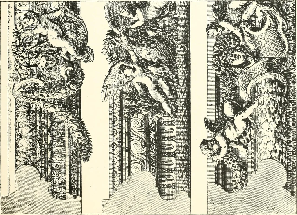 An illustration from An historical guide to French interiors, furniture, decoration, woodwork, & allied arts during the last half of the seventeenth century, the whole of the eighteenth century, and the earlier part of the nineteenth, 1900, leaf 55