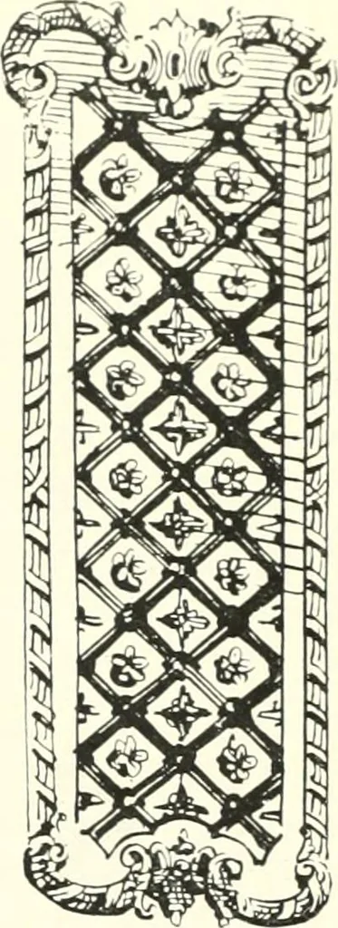 An illustration from An historical guide to French interiors, furniture, decoration, woodwork, & allied arts during the last half of the seventeenth century, the whole of the eighteenth century, and the earlier part of the nineteenth, 1900, leaf 59