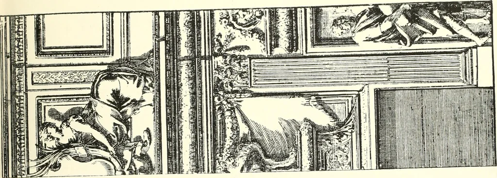 An illustration from An historical guide to French interiors, furniture, decoration, woodwork, & allied arts during the last half of the seventeenth century, the whole of the eighteenth century, and the earlier part of the nineteenth, 1900, leaf 65