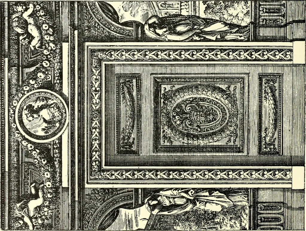 An illustration from An historical guide to French interiors, furniture, decoration, woodwork, & allied arts during the last half of the seventeenth century, the whole of the eighteenth century, and the earlier part of the nineteenth, 1900, leaf 70