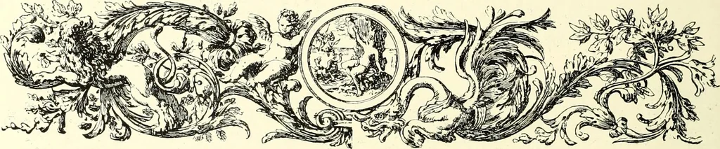 An illustration from An historical guide to French interiors, furniture, decoration, woodwork, & allied arts during the last half of the seventeenth century, the whole of the eighteenth century, and the earlier part of the nineteenth, 1900, leaf 78