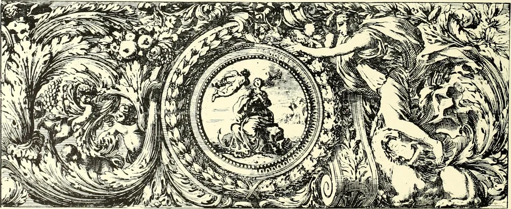 An illustration from An historical guide to French interiors, furniture, decoration, woodwork, & allied arts during the last half of the seventeenth century, the whole of the eighteenth century, and the earlier part of the nineteenth, 1900, leaf 78