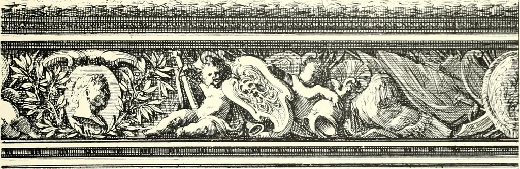 An illustration from An historical guide to French interiors, furniture, decoration, woodwork, & allied arts during the last half of the seventeenth century, the whole of the eighteenth century, and the earlier part of the nineteenth, 1900, leaf 79