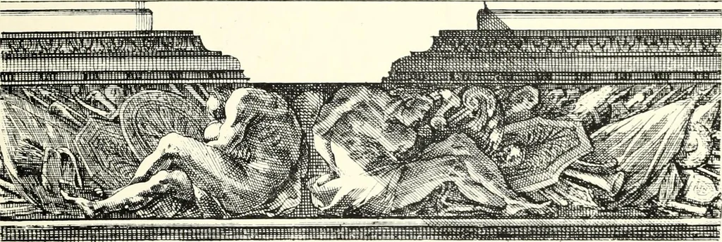 An illustration from An historical guide to French interiors, furniture, decoration, woodwork, & allied arts during the last half of the seventeenth century, the whole of the eighteenth century, and the earlier part of the nineteenth, 1900, leaf 79
