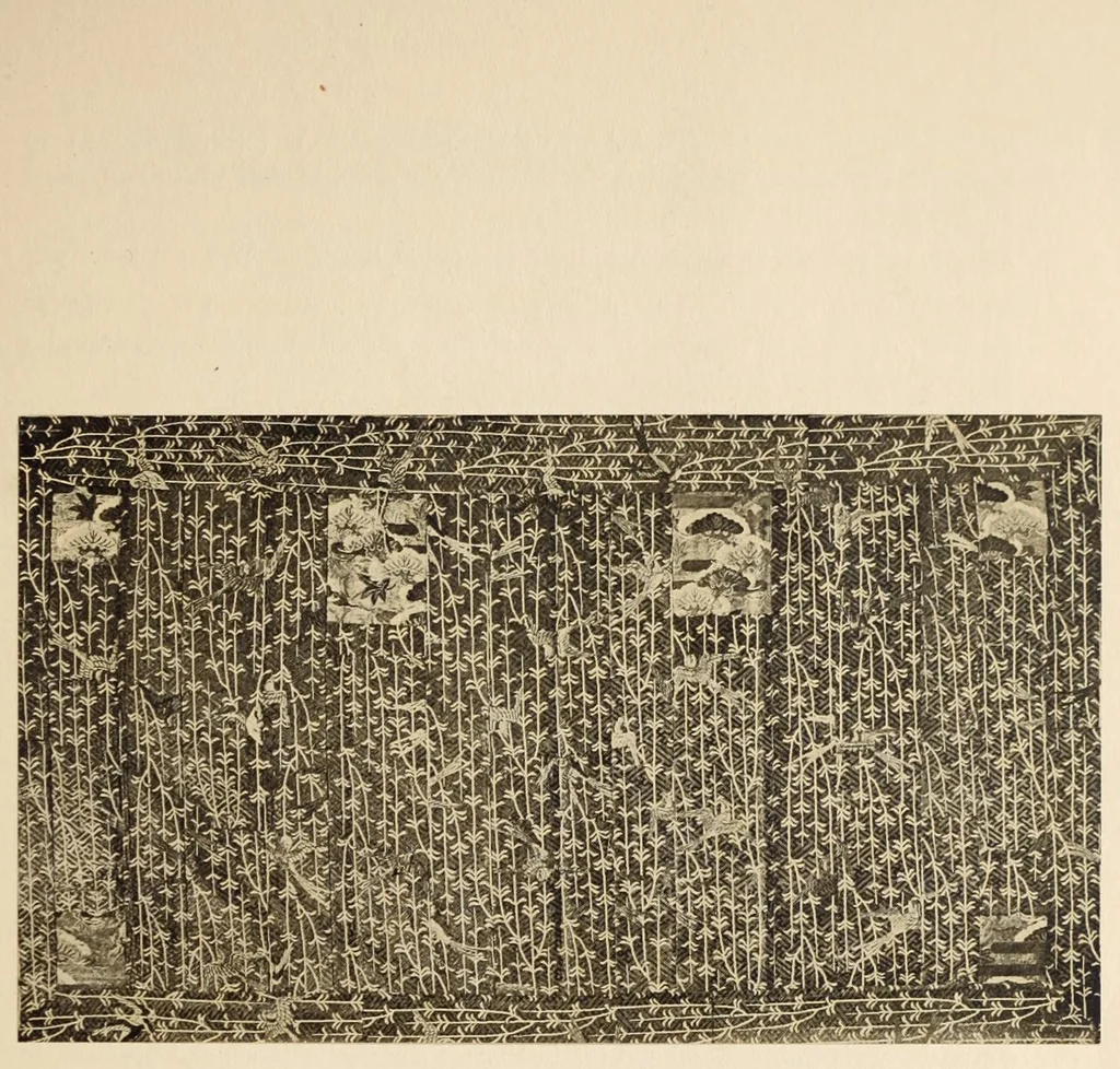An illustration from An historical sketch of nishiki and kinran brocades; with a catalog on one hundred and twenty rare specimens dating from 1400 to 1812 A. D., 1914, leaf 35