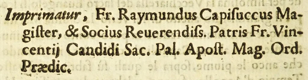 An illustration from Historica narratione della chiesa parocchiale et Archiconfraternità del Santissimo Corpo di Christo, posto in S. Giacomo Apostolo in Borgo, 1649, leaf 12