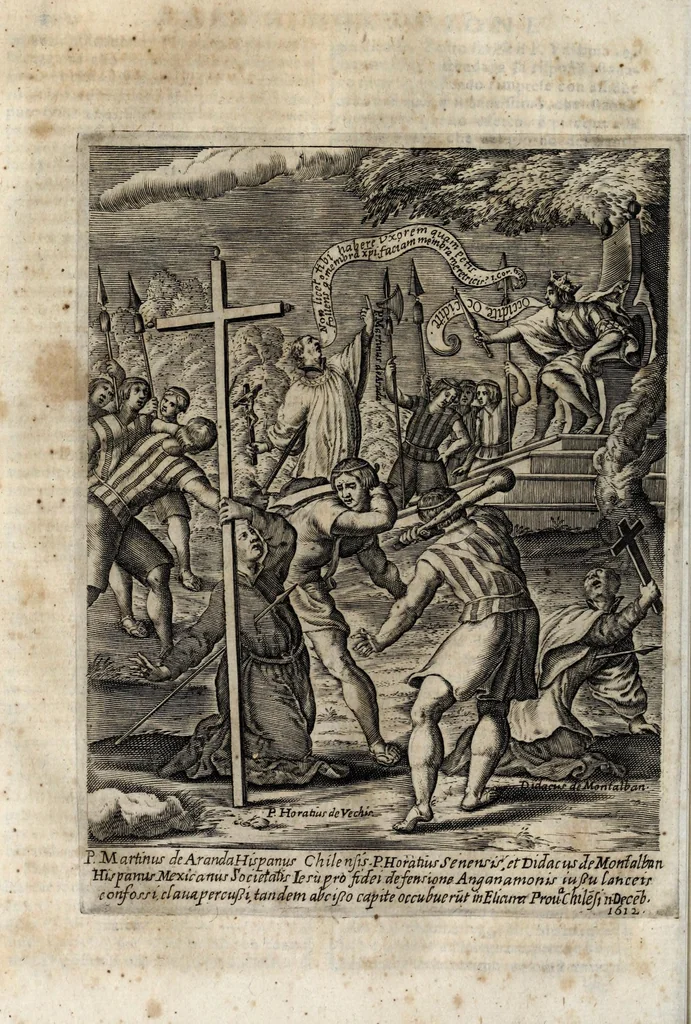 An illustration from Historica relatione del regno di Cile : e delle missioni e ministerij che esercita in quelle la Compagnia di Giesu, 1646, leaf 280