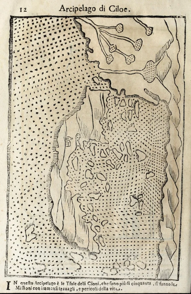 An illustration from Historica relatione del regno di Cile : e delle missioni e ministerij che esercita in quelle la Compagnia di Giesu, 1646, leaf 442