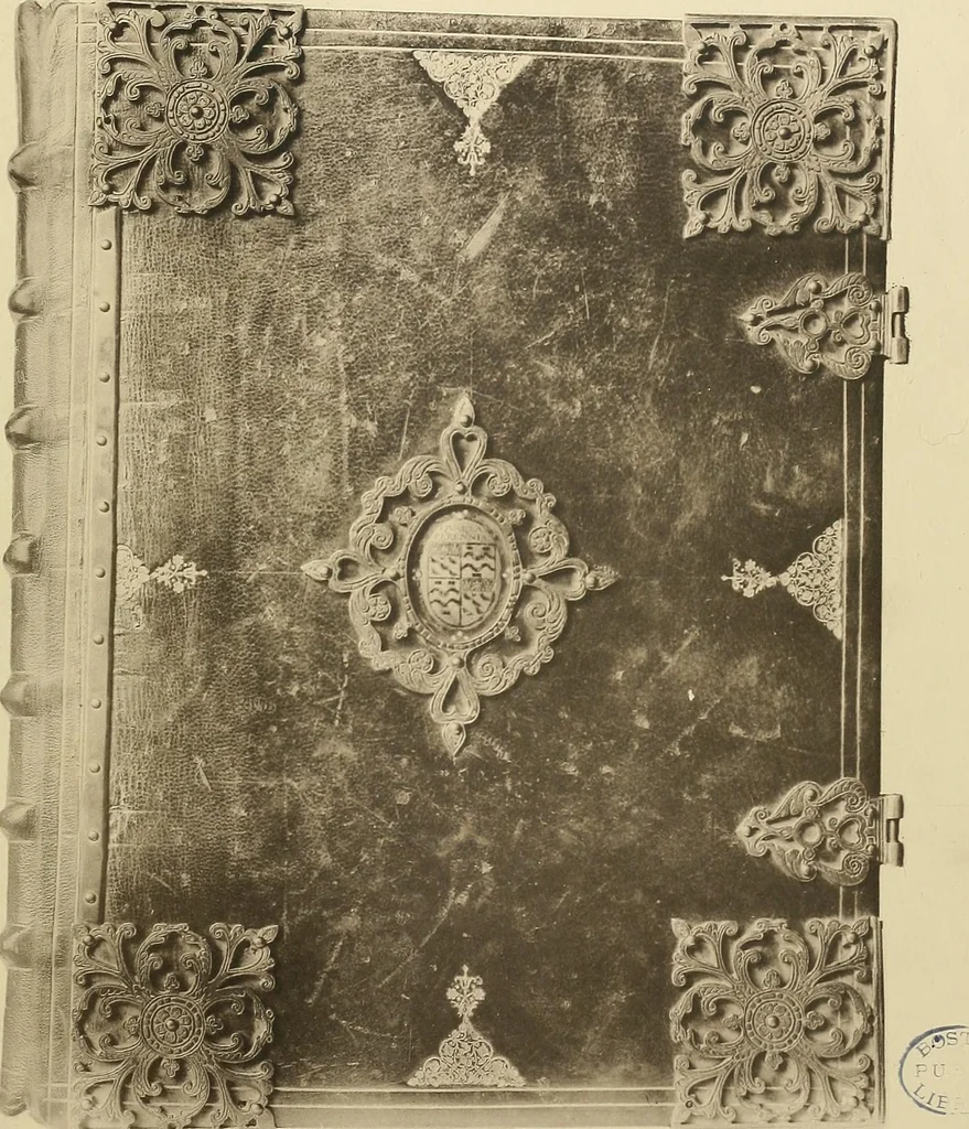 An illustration from Historic bindings in the Bodleian Library, Oxford : with reproductions of twenty-four of the finest bindings, 1891, leaf 172