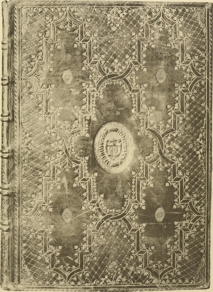 An illustration from Historic bindings in the Bodleian Library, Oxford : with reproductions of twenty-four of the finest bindings, 1891, leaf 202