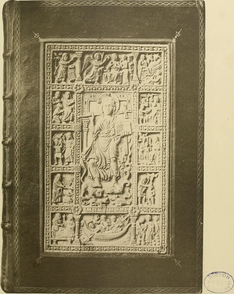 An illustration from Historic bindings in the Bodleian Library, Oxford : with reproductions of twenty-four of the finest bindings, 1891, leaf 54
